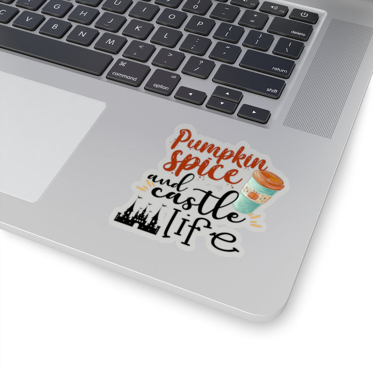 Sticker Decal Pumpkin Spice And Castle Life Autumn Stickers For Laptop Car