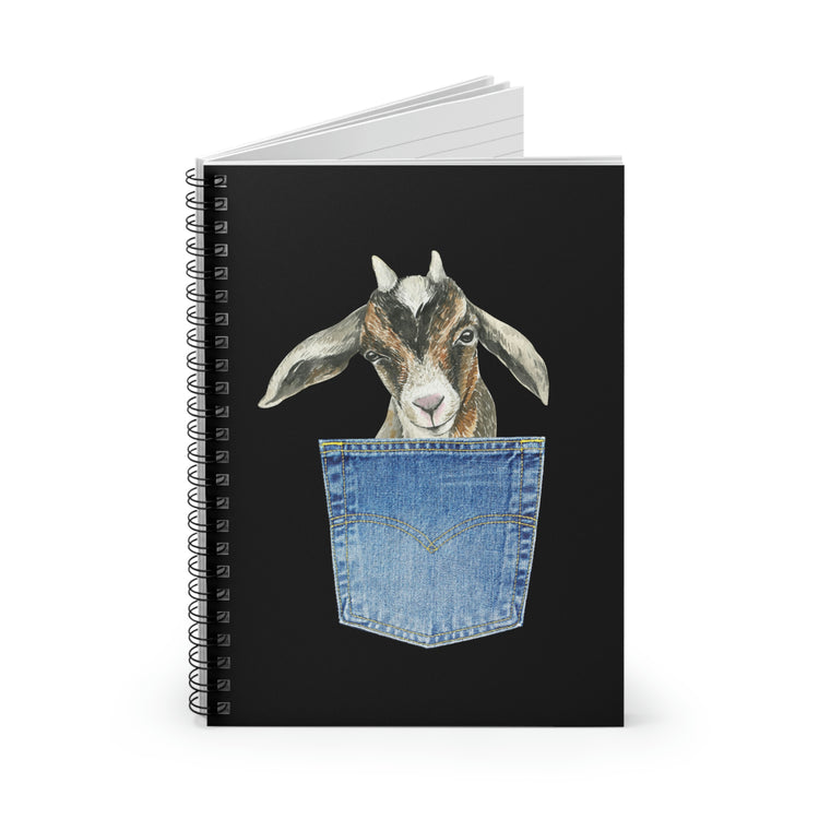 Spiral Notebook Funny Graphic Pocket Baby Goats Animal Men Women Goats Novelty Goats School Pocket Bab