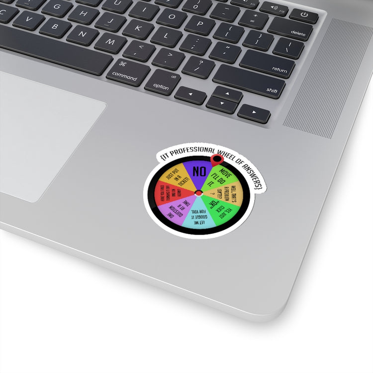 Sticker Decal  Novelty IT Professional Wheel Of Answers Tech Information Hilarious Humorous Stickers For Laptop Car