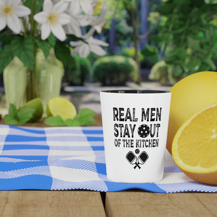 Shot Glass Party Ceramic Tequila Funny Saying Real Men Pickleball Introverted Sportsmen  Women Men Dinks Sarcasm