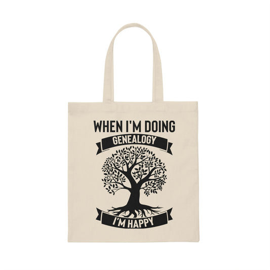 Humorous I'm Genealogy Origins Families Tree Enthusiast Novelty Bloodlines Ancestors Generation Enthusiast Canvas Tote Bag