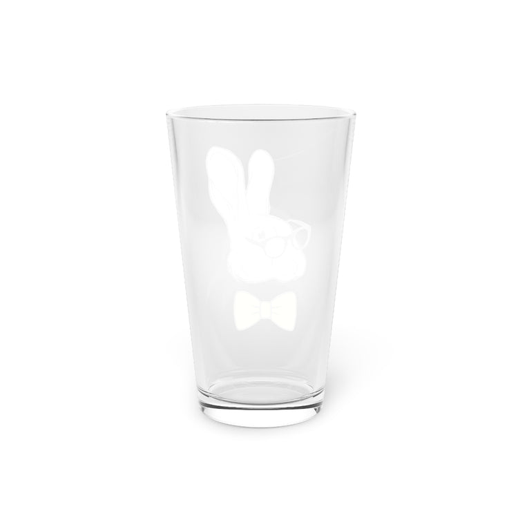 Beer Glass Pint 16oz  Funny Christian Egg Hunting Brainy Nerd Bunny