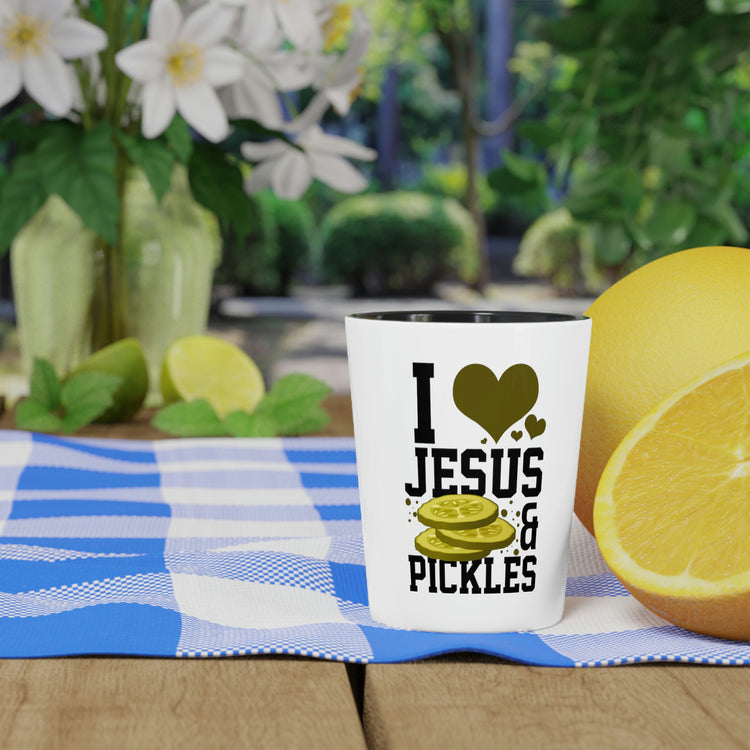 Shot Glass Party Ceramic Tequila Inspirational Pickle Catholic Prayer Christians Pickles Motivating Christianity