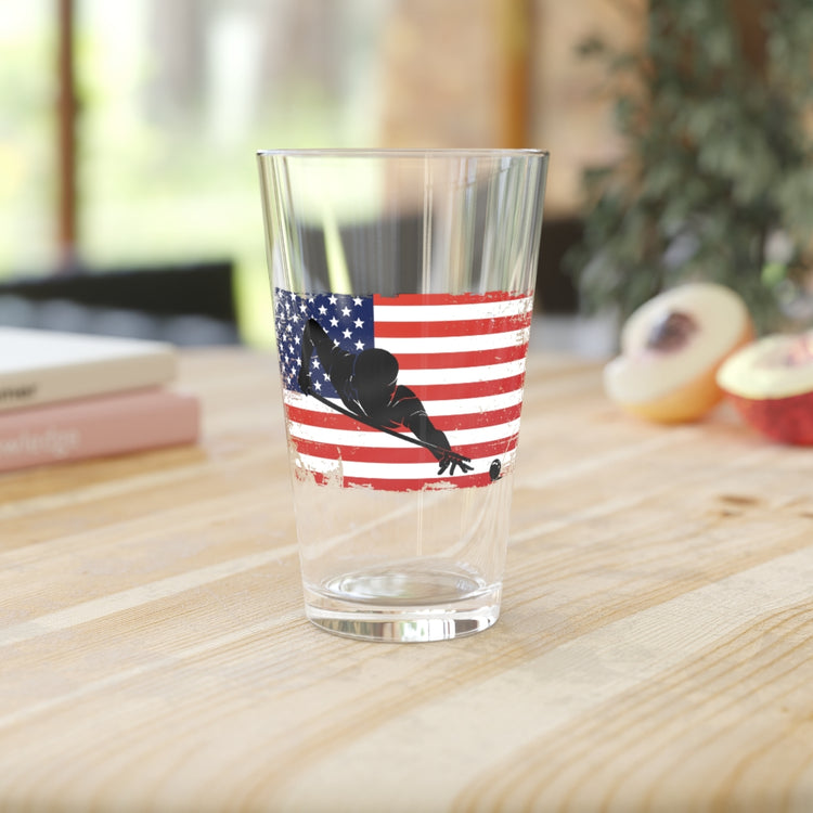 Beer Glass Pint 16oz  Novelty America Nation Banner Table Games Sport Humorous Board Game Enthusiast