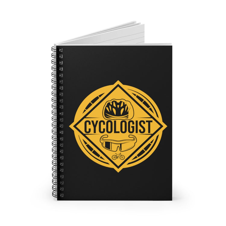 Spiral Notebook Humorous Cycologist Mountain Bike Two Wheels Pedals Racing Novelty Competition Bicyclist Bicycle Fixie Riding