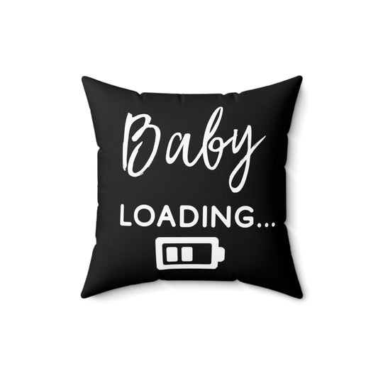 Baby Loading Funny Baby Bump Spun Polyester Square Pillow