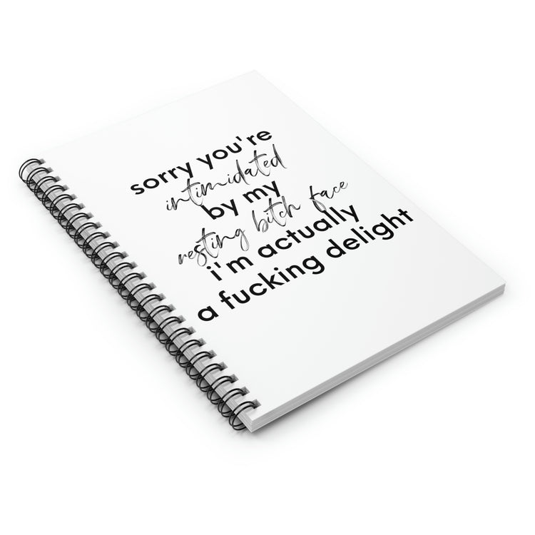 Spiral Notebook Funny If You're Intimidated By My Resting Saying Pun  Wife Sarcastic Husband Men Women Sarcasm