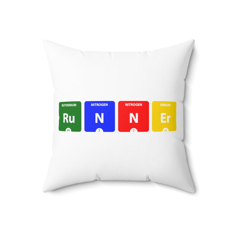 Funny Runner Periodic Table of Elements Spun Polyester Square Pillow