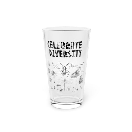 Beer Glass Pint 16oz  Humorous Celebrate Diversity Arachnologist