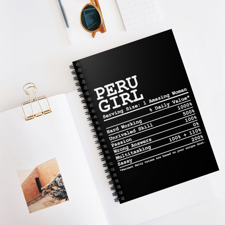 Spiral Notebook  Humorous Camisa Blusa Enthusiast Peruano Pride Patriotic Novelty Nationalism Peruvians Nationalistic Lover