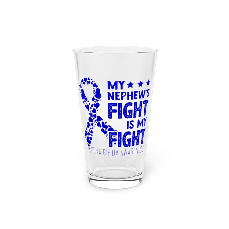 Beer Glass Pint 16oz Humorous Grandma Of A Fighter Bone Marrows Donation Fan Novelty Supportive
