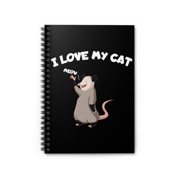 Humorous Loving My Possums Gags Illustration Tee Shirt Gift | Hilarious Opossums Graphic Pun Men Women T Shirt Spiral Notebook - Ruled Line