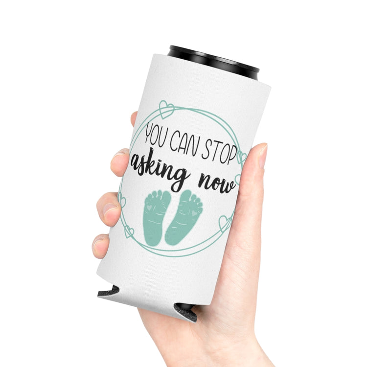 Beer Can Cooler Sleeve Humorous Babies Bellies Expecting Mommas Reveals Sayings Hilarious Birthing Offsprings Tummies Statements