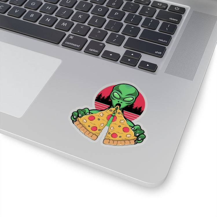Sticker Decal Humorous Extraterrestrial Eating Pizza Funny Spooky Aliens Novelty Extraneous Stickers For Laptop Car