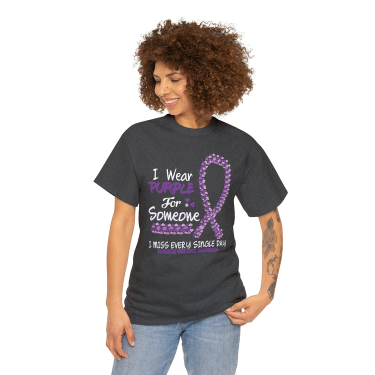 Shirt Funny Wear Purple Domestic Violence Awareness Survivor Fun Empowerment Support T-Shirt Unisex Heavy Cotton Tee