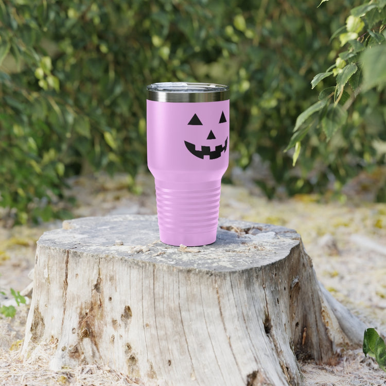 30oz Tumbler Stainless Steel Colors  Humorous Pumpkins Illustration Tricks Treats Enthusiasts Pun Hilarious Tricking