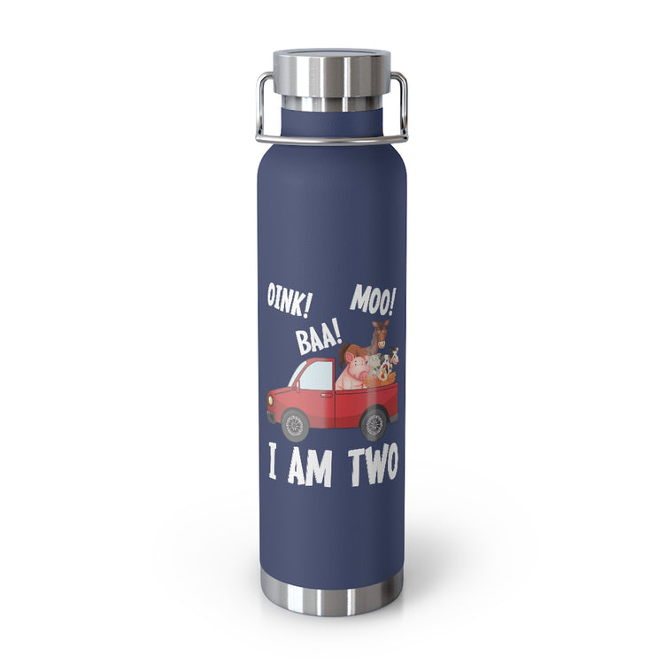 Copper Vaccum Insulated Bottle 22oz  Hilarious Oink Baa Moo Ranch Farmstead Animals Enthusiast Humorous Rancher Vineyard Livestock Critters Lover