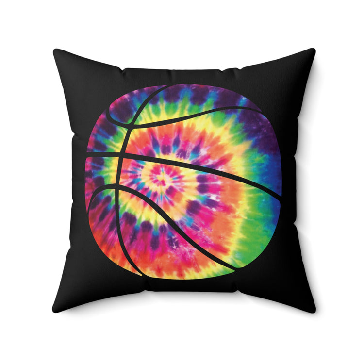 Classic Retro Basket Ball Colorful Spun Polyester Square Pillow