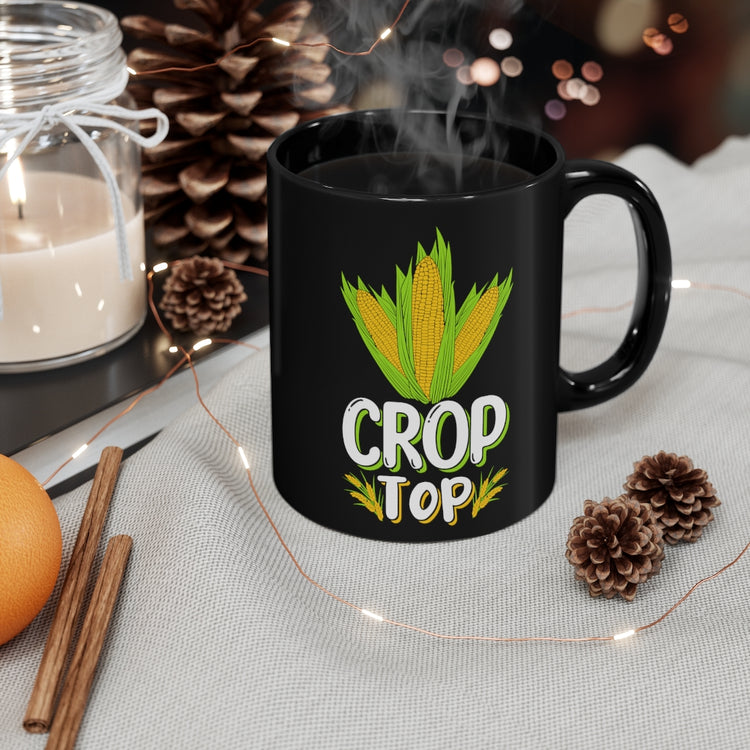 11oz Black Coffee Mug Ceramic  Novelty Crop Top Comical Agriculturing Sayings Horticulture Hilarious Horticulturing Cob Sweetcorn Pun Phrase