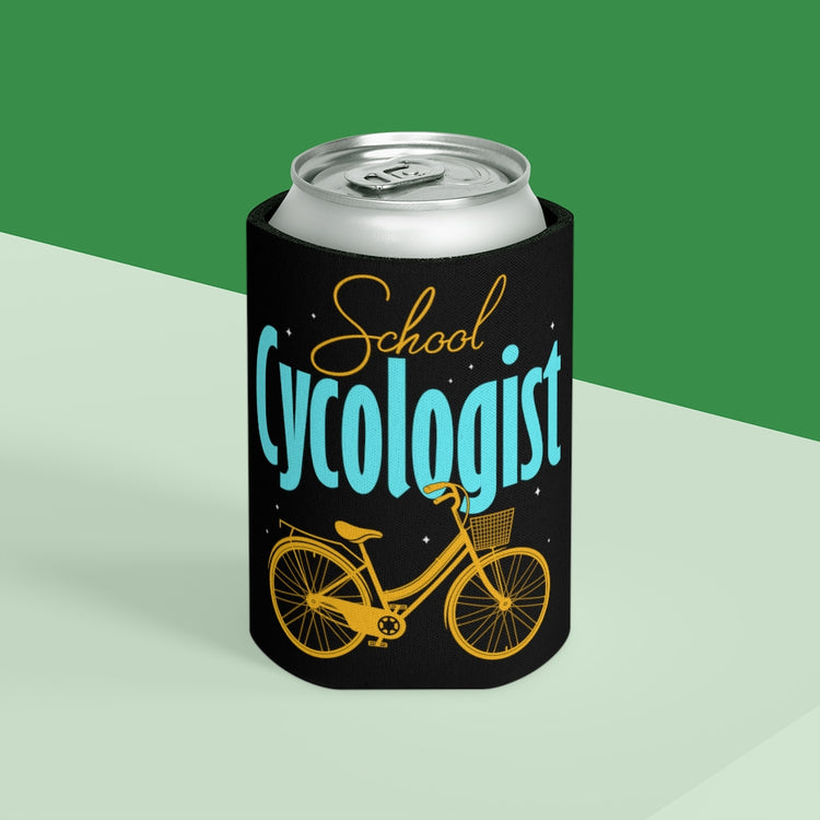 Beer Can Cooler Sleeve  Novelty School Cycologist Bicyclist Biker Biking Enthusiast Hilarious Cyclist