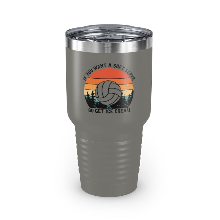 30oz Tumbler Stainless Steel  Colors Humorous Volleyball Enthusiasts Mockery Sporty Pun Sayings Funny Spikers Teams