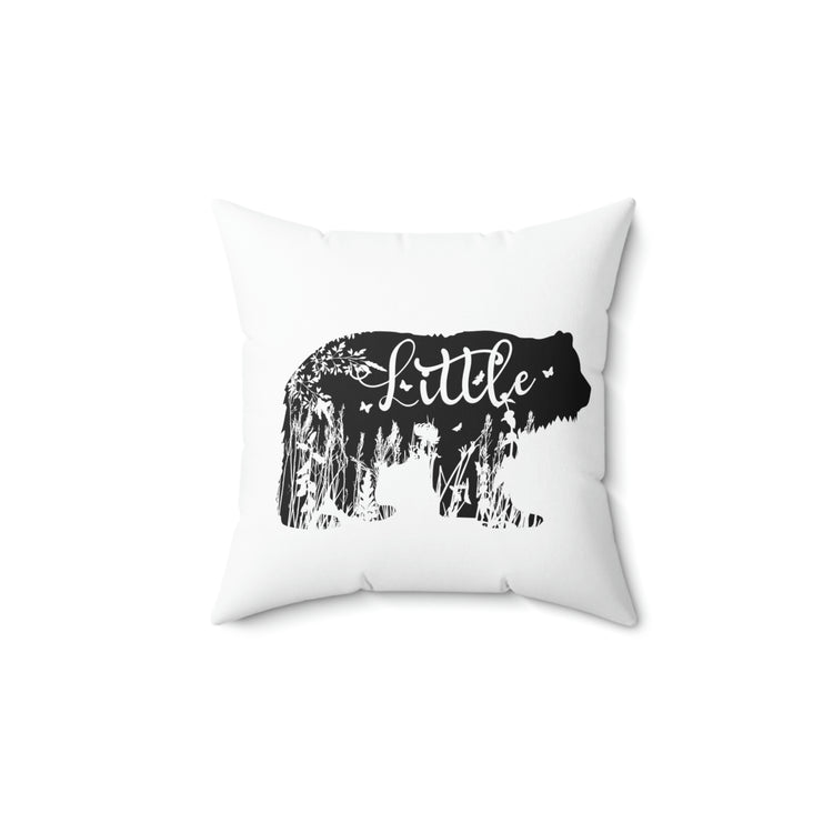 little bear Spun Polyester Square Pillow