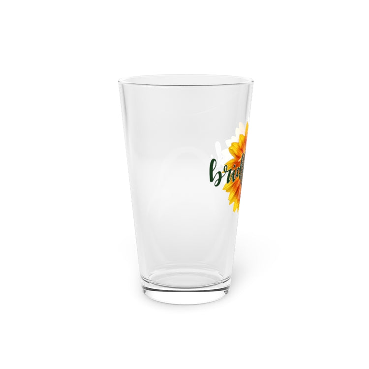 Beer Glass Pint 16oz Bridesmaid Sunflower