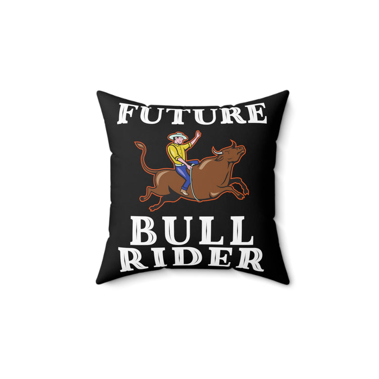 Vintage Rodeo Riding Aspirations Graphic Gag Retro Country Horseback Riding Men Women T Shirt Spun Polyester Square Pillow