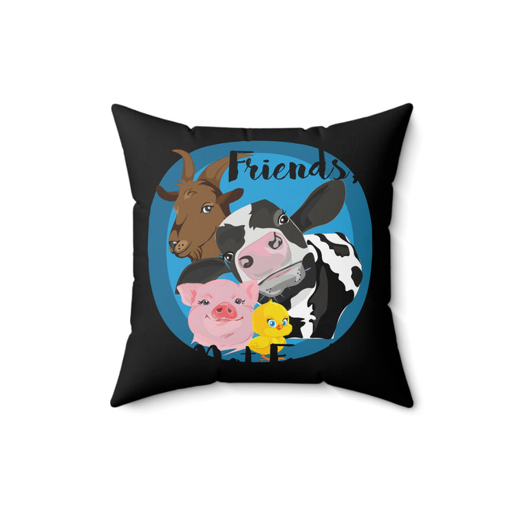 Friends Not Food Men Women Spun Polyester Square Pillow