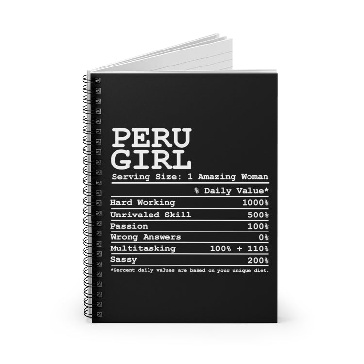 Spiral Notebook  Humorous Camisa Blusa Enthusiast Peruano Pride Patriotic Novelty Nationalism Peruvians Nationalistic Lover