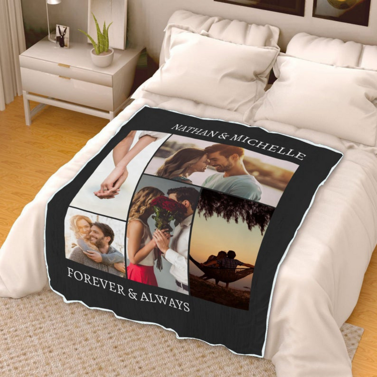 Personalized Couples Photo Blanket