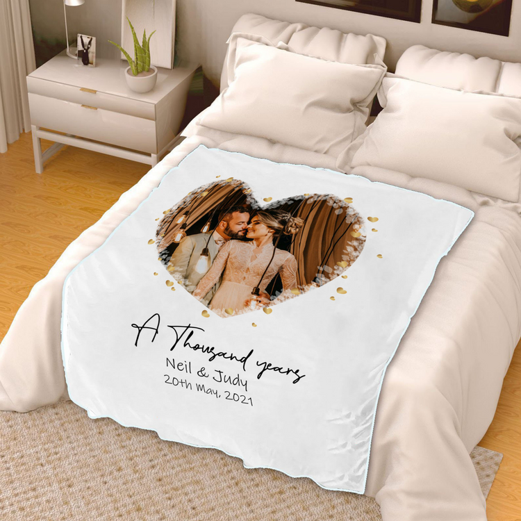 Personalized Couple Photo Date Blanket
