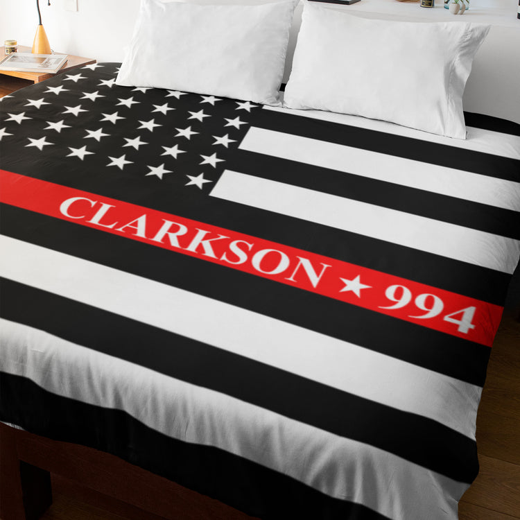 Thin Red Line Firefighter Blanket Personalized Fire Chief Gifts