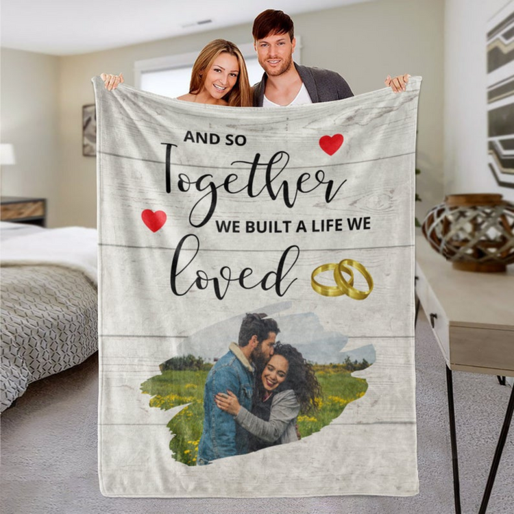 Custom Couples Anniversary Photo Blanket