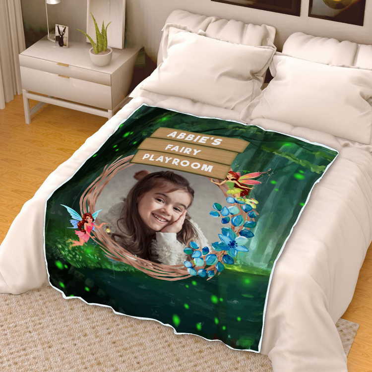 Personalized Enchanted forest Photo Blanket