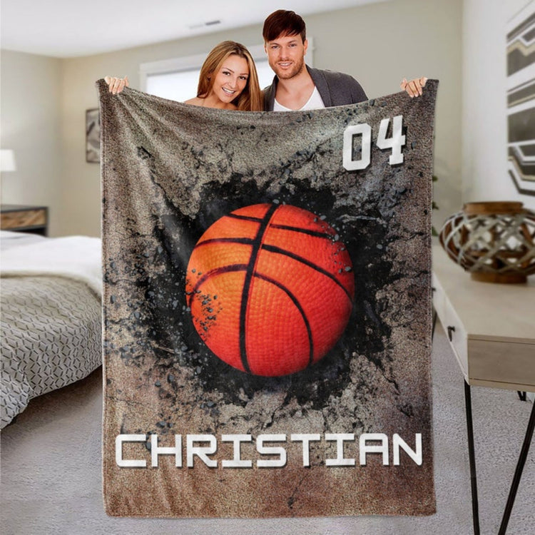 Customized Name Basketball Blanket