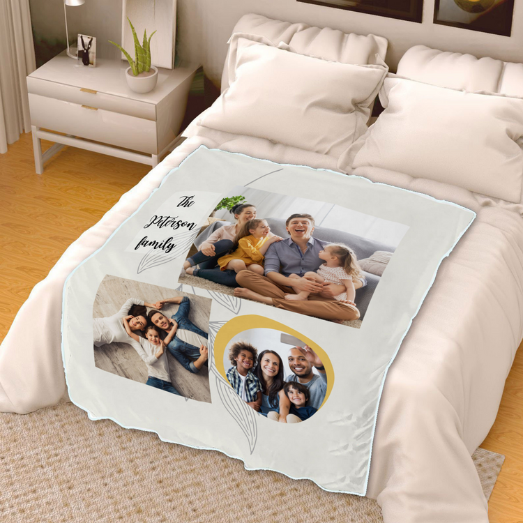 Personalized Family Photos Blanket Gift