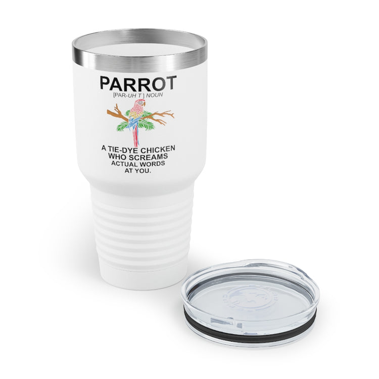 30oz Tumbler Stainless Steel Colors Humorous Parrot Cockatoo Cockatiels Colored Birds Enthusiast Novelty Parakeet