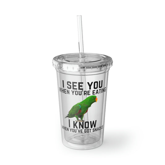 16oz Plastic Cup Hilarious Cockatiels Lovebirds Parrot Pun Sayings  Cockatoo Cockatiel Quarrion Comical Birds