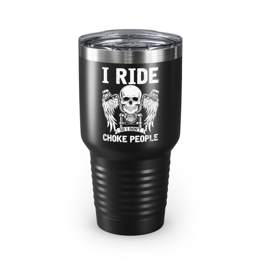 30oz Tumbler Stainless Steel  Colors Vintage Skulls Illustration Motorcyclists Sarcastic Saying Retro Cyclists