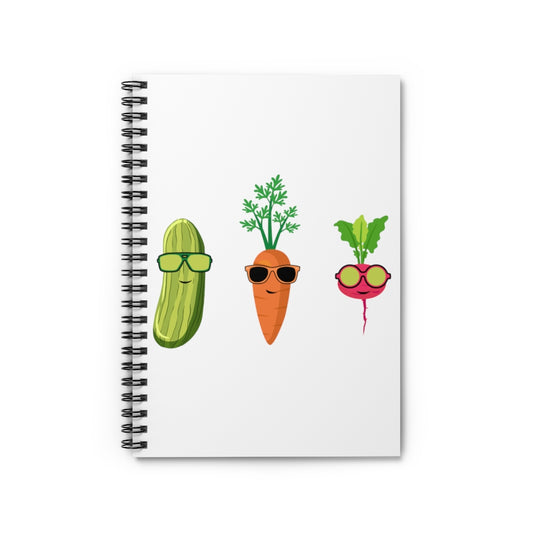 Spiral Notebook  Humorous Carrots Plants Beets Leeks Sunglasses Shades Lover Hilarious