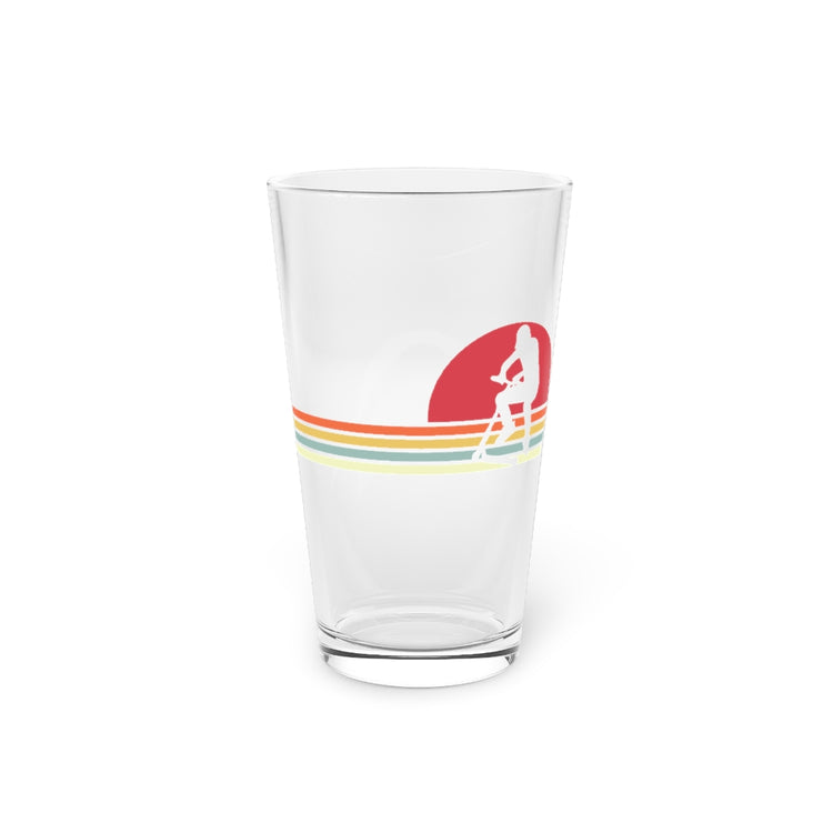 Beer Glass Pint 16oz  Retro Scooter Tricks Enthusiasts Illustration