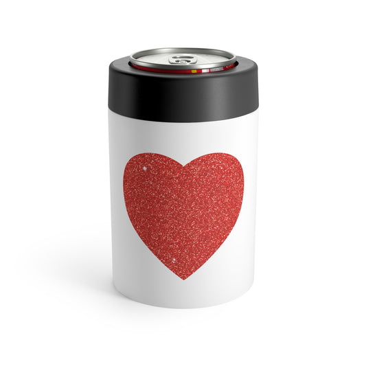 Red Glitter Effect Heart Valentines Day Men Women Can Holder