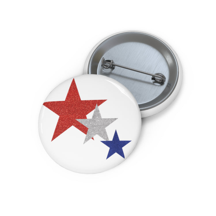 Three Stars Fourth Of July Custom Pin Buttons