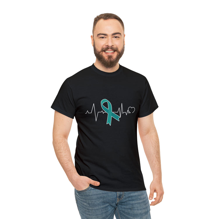 Shirt Funny Ovarian Cancer Awareness Supporters Survivor Support Novelty Medical Health T-Shirt Unisex Heavy Cotton Tee