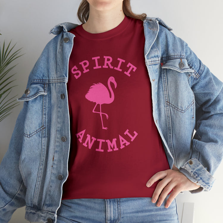 Shirt Funny Spirit Animal Flamingo Bird Lover Wildlife Colorful Hilarious Nature Unique T-Shirt Unisex Heavy Cotton Tee