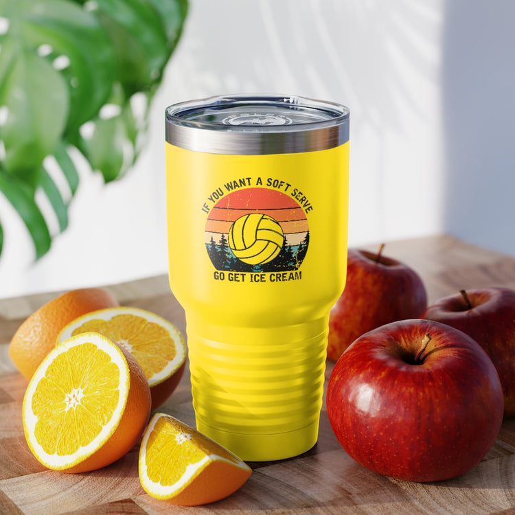 30oz Tumbler Stainless Steel  Colors Humorous Volleyball Enthusiasts Mockery Sporty Pun Sayings Funny Spikers Teams