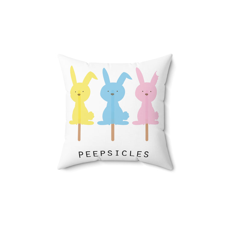 Easter Bunny Peepsicles Christians Holiday Men Wom Spun Polyester Square Pillow