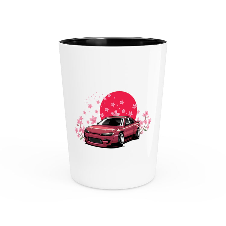 Shot Glass Party Ceramic Tequila Hilarious Sportscar Devotee Automobile Auto Sedan Car Lover Humorous Racing Aspiration Driving Enthusiast