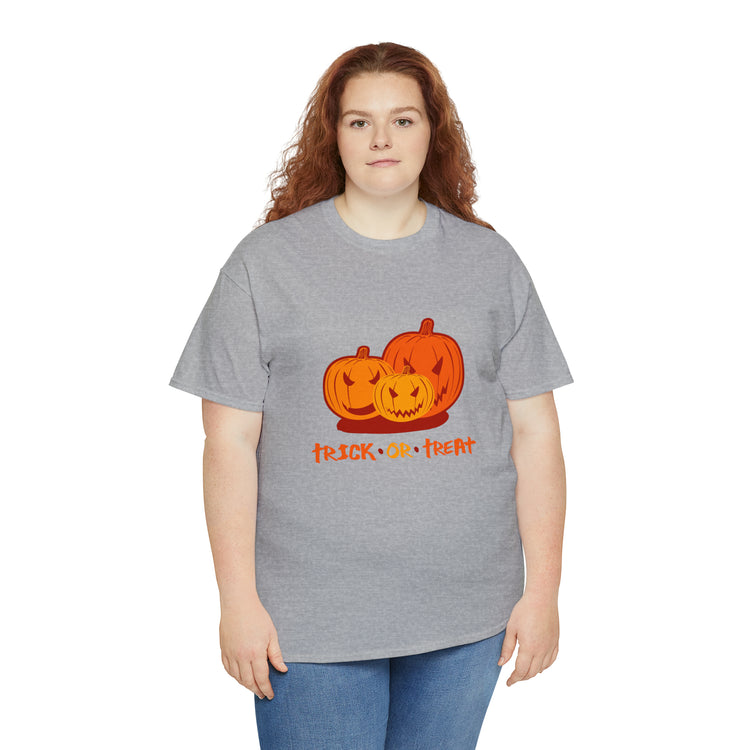 Shirt Funny Trick Or Treat Pumpkin Jack O Halloween Playful costume Lantern Graphic T-Shirt Unisex Heavy Cotton Tee